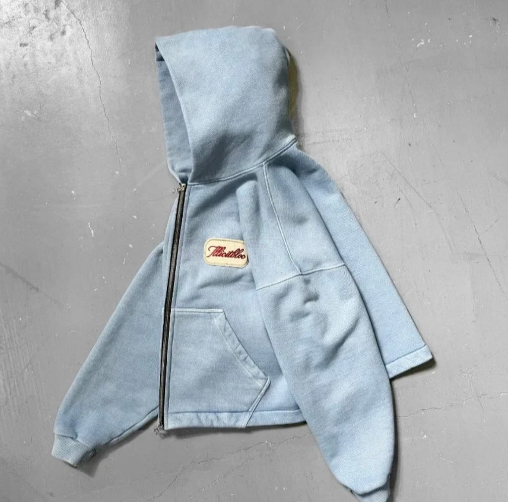 Baby Blue Trucker Zip Up